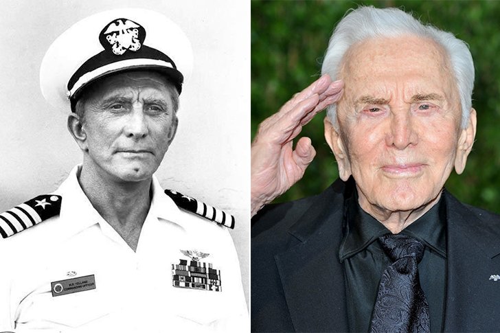 What rank was Kirk Douglas in the Navy?