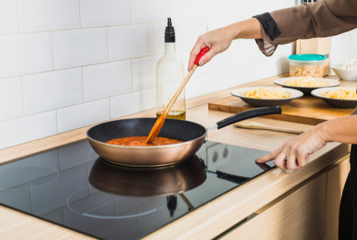Modern induction cooktop in kitchen