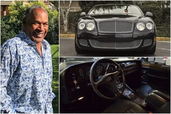 OJ Simpson – Convertible Bentley, Estimated $322,600