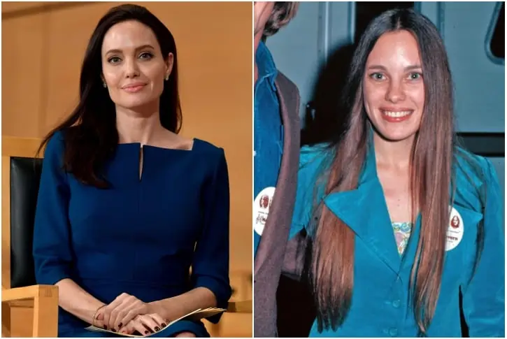 Angelina Jolie and Marcheline Bertrand