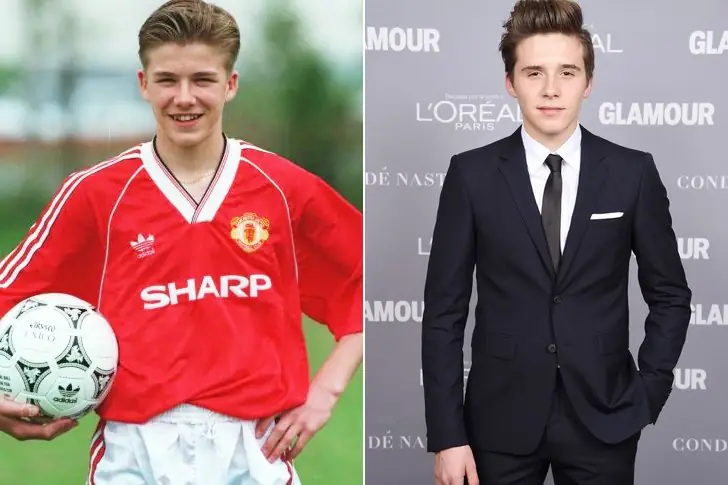 Brooklyn Beckham and David Beckham