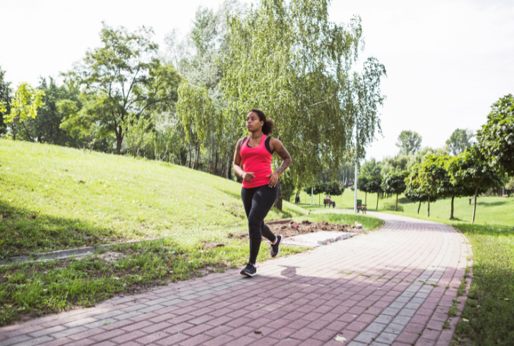 Women jogging and staying active outdoors